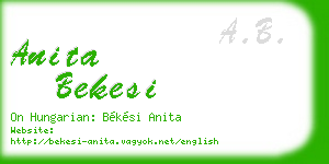 anita bekesi business card